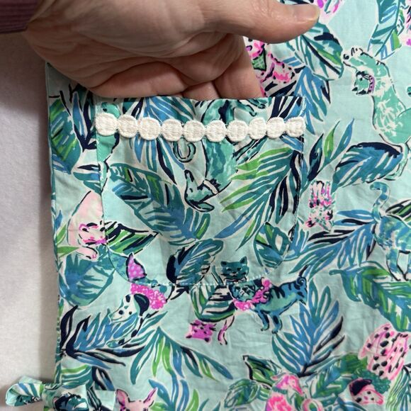 Lilly Pulitzer Barking Up The Palm Tree Seasalt Blue Classic Shift Dress Girl 10 - Picture 5 of 11